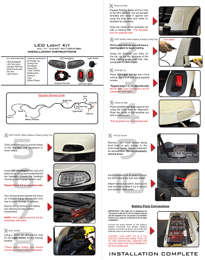 ezgo rxv golf cart turn signal kit Instruction