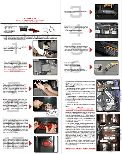 club car precedent led light kit Instruction