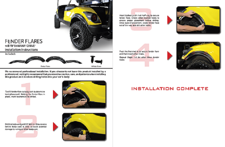 yamaha g29 fender flares Installation